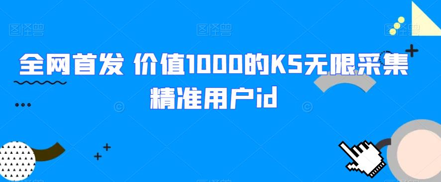 全网首发 价值1000的KS无限采集精准用户id网赚项目-副业赚钱-互联网创业-资源整合三网合壹|项目站