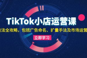(13063期)TikTok小店运营课:投流技法全攻略,包括广告命名 扩量手法及市场运营方法网赚项目-副业赚钱-互联网创业-资源整合三网合壹|项目站