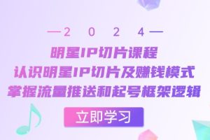 明星IP切片课程:认识明星IP切片及赚钱模式,掌握流量推送和起号框架逻辑网赚项目-副业赚钱-互联网创业-资源整合三网合壹|项目站