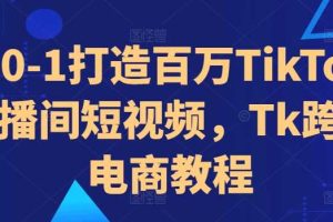 从0-1打造百万TikTok直播间短视频,Tk跨境电商教程网赚项目-副业赚钱-互联网创业-资源整合三网合壹|项目站