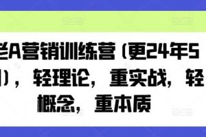 老A营销训练营(更24年10月),轻理论,重实战,轻概念,重本质网赚项目-副业赚钱-互联网创业-资源整合三网合壹|项目站