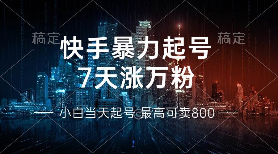 20241029014042-67203d1ad44fe.jpg (13142期)快手暴力起号,7天涨万粉,小白当天起号 多种变现方式,账号回收,单月…