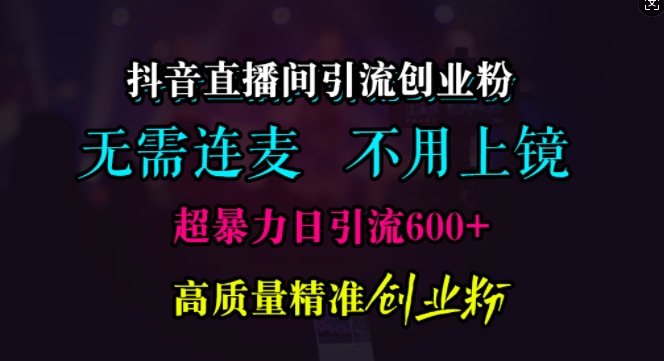 20241116032922-6738119267df8.jpg 抖音直播间引流创业粉,无需连麦、无需上镜,超暴力日引流600+高质量精准创业粉【揭秘】