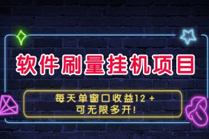 软件刷量挂机项目单窗口收益12+可无限多开!网赚项目-副业赚钱-互联网创业-资源整合三网合壹|项目站