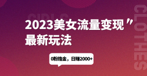 2023美女流量变现最新玩法，0粉撸金，日赚1500+，实测日引流200+网赚项目-副业赚钱-互联网创业-资源整合三网合壹|项目站
