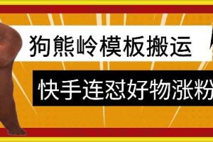 狗熊岭快手连怼技术，好物，涨粉都可以连怼网赚项目-副业赚钱-互联网创业-资源整合三网合壹|项目站