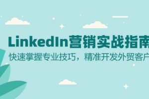 LinkedIn营销实战指南:快速掌握专业技巧,精准开发外贸客户网赚项目-副业赚钱-互联网创业-资源整合三网合壹|项目站