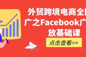 外贸跨境电商全网推广之Facebook广告投放基础课网赚项目-副业赚钱-互联网创业-资源整合三网合壹|项目站