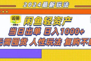 (13181期)咸鱼轻资产当日出单,轻松日入1000+网赚项目-副业赚钱-互联网创业-资源整合三网合壹|项目站