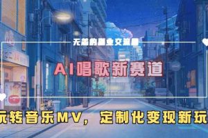AI唱歌新赛道,玩转音乐mv,定制化变现新玩法网赚项目-副业赚钱-互联网创业-资源整合三网合壹|项目站