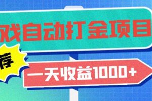 (13255期)老款游戏自动打金项目,一天收益1000+ 小白无脑操作网赚项目-副业赚钱-互联网创业-资源整合三网合壹|项目站