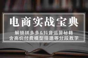 电商实战宝典:解锁拼多多&抖音运营秘籍,含高价付费模型搭建等分段教学网赚项目-副业赚钱-互联网创业-资源整合三网合壹|项目站