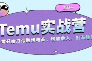 (13266期)2024Temu实战营:从零开始打造跨境电商,增加收入,出海赚美金网赚项目-副业赚钱-互联网创业-资源整合三网合壹|项目站